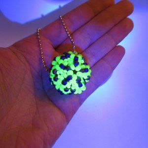 Handwoven Uranium Glass Bead pendant